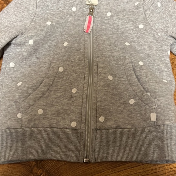 EUC H&M zip up hoodie sz 2-4 polka dot - Picture 3 of 6